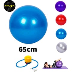 GENERICO - Pelota yoga fitness pilates 65 cm + inflador gratis oferta