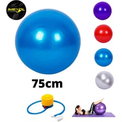 GENERICO - Pelota yoga fitness pilates 75 cm + inflador gratis oferta