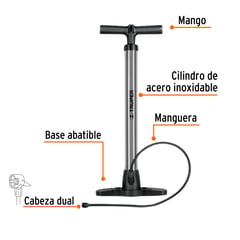 TRUPER - Inflador para Bicicleta Bomba de Aire 100PSI