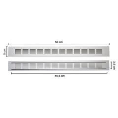 MAS CASA MOBILIARIO Y ACCESORIOS - Rejilla de ventilación para melamina de 50 cm X 5 cm