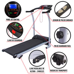 SPORT FITNESS - Trotadora Electrica Blanco - 1.5 HP