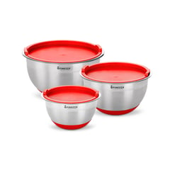 FINEZZA - Set de bowls fz-1006bw-r de 6 piezas – acerado/rojo