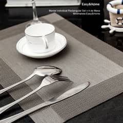 EASY AND HOME - Mantel Individual Rectangular Set x 4 Easy&Home Gris