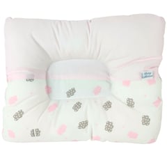 BABY MERINOS - Almohada Bebe anti-cabeza plana - Nubecitos - Rosado