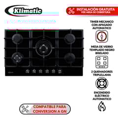 KLIMATIC - Cocina empotrable a gas AOSTA 90 -Klimatic