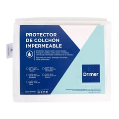 DRIMER - Protector De Colchón Amoldable Impermeable 1.5 Plazas