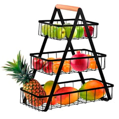 MINARI - Frutero Cesta de Frutas Centro de Mesa Organizador 3 Canastas 936C