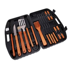 FACUSA - SET DE UTENSILIOS X 18 pzas PARA PARRILLA completo y profesional + M.