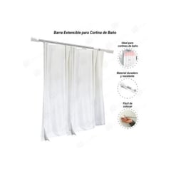 GENERICO - Barra de cortina de ducha extensible para baño 1.40cm a 2.60cm