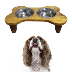 GENERICO - Mesa Comedero de Madera Pino para Perros