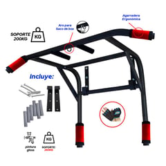 GENERICO - Barra Multifuncional 2 en 1 Soporte 200Kg-Negro