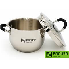 FACUSA - Olla de Acero Inoxidable con tapa de 20 cm