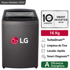 LG - Lavadora 16Kg Carga Superior Smart Inverter - WT16BVTB Negro