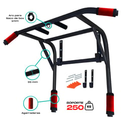 HOLGU - Barra Para Dominadas 2 en 1 Multifuncional Soporte 250Kg