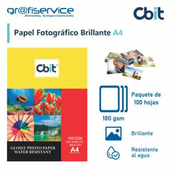 GENERICO - Papel Fotográfico Brillante A4 CBIT 100h 180g