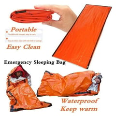 GENERICO - Sleeping bolsa térmica supervivencia aluminio naranja