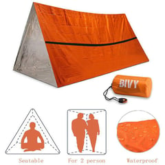 GENERICO - Carpa térmica frio calor supervivencia 2 personas naranja