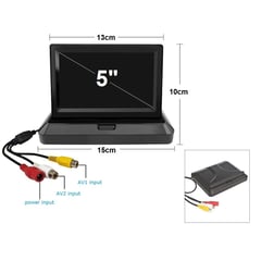 GENERICO - PANTALLA AUTO 5 PULGADAS PLEGABLE PARA CAMARA RETROCESO