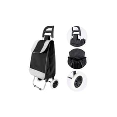 GENERICO - Carrito de Compras Multiusos 2 Ruedas Plegable Negro