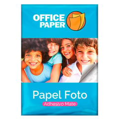 OFFICE PAPER - Papel Foto Adhesivo Mate 110g por 20 Hojas A4