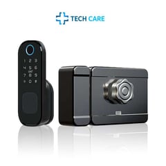 TECH CARE - Cerradura Smart Inteligente tipo Rim Biometrica conexión Tuya