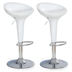 GENERICO - Set x2 Banco Silla Bar Riway Blanco