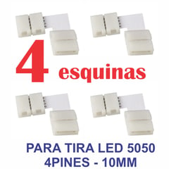 GENERICO - 4 Conectores L Esquina Luces Tira Led 5050 4 Pines 10mm