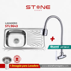 STONE - COMBO DE LAVADERO DE ACERO PRIME STL9643 LRT RW-01