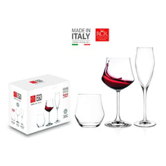 RCR - Set de Copas + Vasos 18 Piezas Modelo EGO - - 100% Hecho en Italia