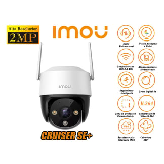 IMOU - Cámara Seguridad Wi-Fi CRUISER SE+ 2MP 360º Noche color Exterior