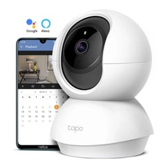 TP LINK - TP-LINK TAPO C210 Cámara de Vigilancia WIFI 3MP 2K 360° Alexa Google