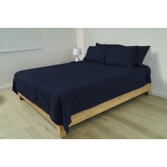 COBITEX HOME - Cubrecama Ligero King Azul Marino Cobitex 100 Algodón