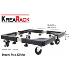 GENERICO - BASE GRUESO CON RUEDAS PARA LAVADORA REFRI 200kg