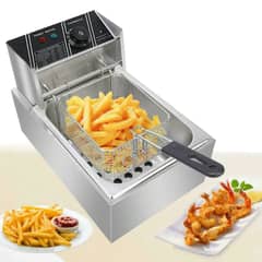 OEM - Freidora Electrica 55L 2500W de Acero Inoxidable y Cesta para Freir