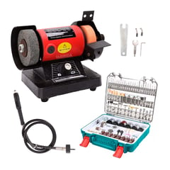 GENERICO - MINI GRINDER DE BANCO + ACCESORIOS 357 PZS MULTIFUNCIÓN PULE COMBO