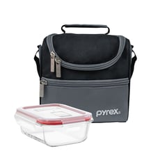 PYREX - Lonchera Termica Negro y Gris + Taper 650ml - 300370