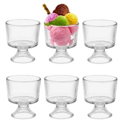 INSPIRA - Set de 6 Copas de Vidrio para Postre Helado Lisas 310 ml