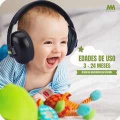 MUMBA - Reducción de ruido Bebés de 3-24 meses Auriculares Antiruido Negro -