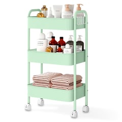 KELLER - Carrito Organizador 3 Niveles con Ruedas para Baño W58 Verde