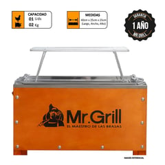 MR GRILL - Caja China Mini Nogal + Parrilla de Varillas