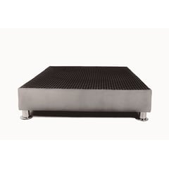 MUEBLES MACRUMO - Box Tarima reforzado y acolchado 2 Plz - Gris Claro / Patas instaladas