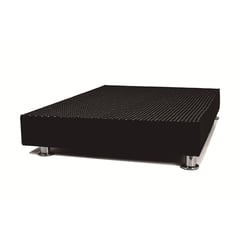 MUEBLES MACRUMO - Box Tarima reforzado y acolchado 1.5 Plazas - Negro / Patas instaladas