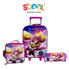 SCOOL - - Set maleta oficio lonchera y cartuchera Paw Patrol