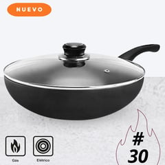 RECORD - Sartén con Tapa de vidro Wok Nº 30 -