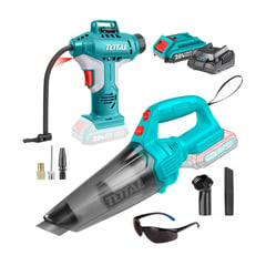 TOTAL TOOLS - ASPIRADORA DE MANO INALAMBRICA + INFLADOR TOTAL 20V CARROS