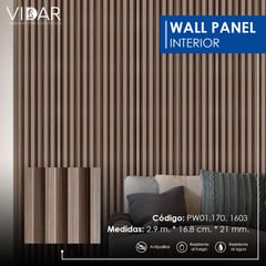 VIDAR - WALL PANEL WPC INTERIOR BROWN WOOD VENTA POR UNIDAD