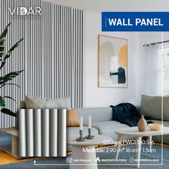 VIDAR - WALL PANEL WPC INTERIOR GYPSOPHILA GRAY VENTA POR UNIDAD