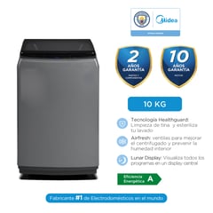 MIDEA - Lavadora Automática MA200W100G-PE Carga Superior 10KG Gris