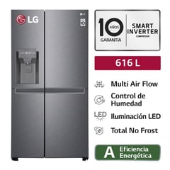 LG - Refrigeradora Multi Air Flow Side by Side 616 Litros con Door Cooling LS66SPG