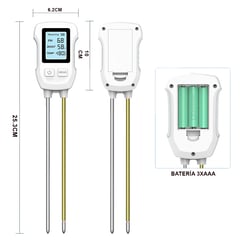 GENERICO - Medidor Suelo 3 en 1 Humedad pH Temperatura plantas jardin